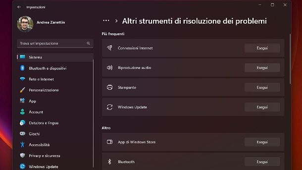 Risoluzione problemi riproduzione audio Windows 11