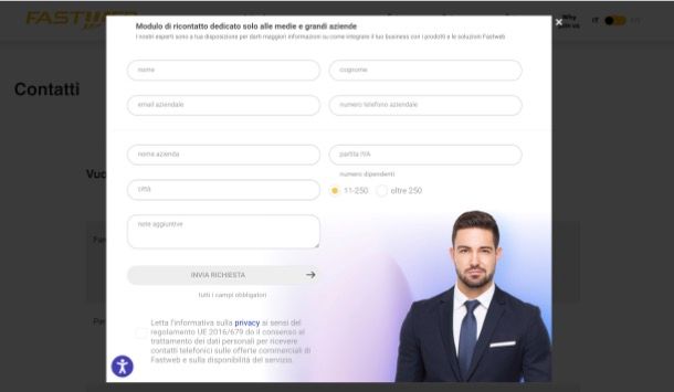 Come farsi contattare da Fastweb
