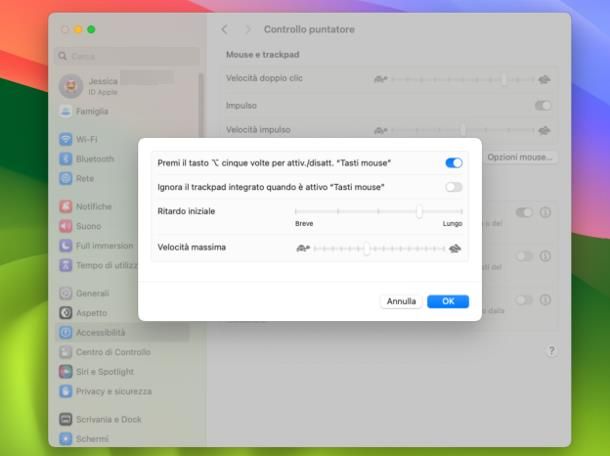Come si fa a cliccare con la tastiera su Mac