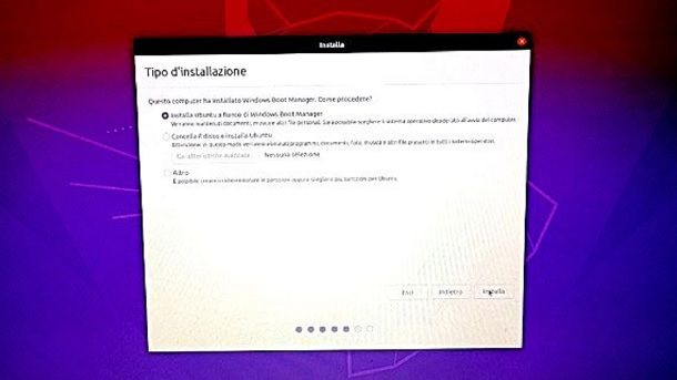 Tipo installazione Ubuntu