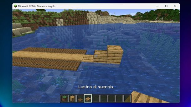 Tre scalini lastra di quercia Minecraft
