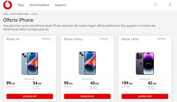 Acquistare iPhone con Vodafone