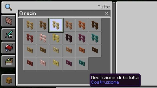 Recinzione di betulla Minecraft