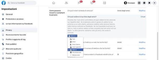 Come nascondere gli amici su Facebook dal cellulare