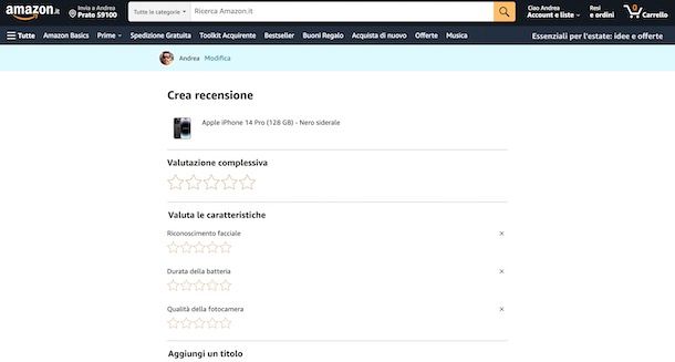Recensione Amazon