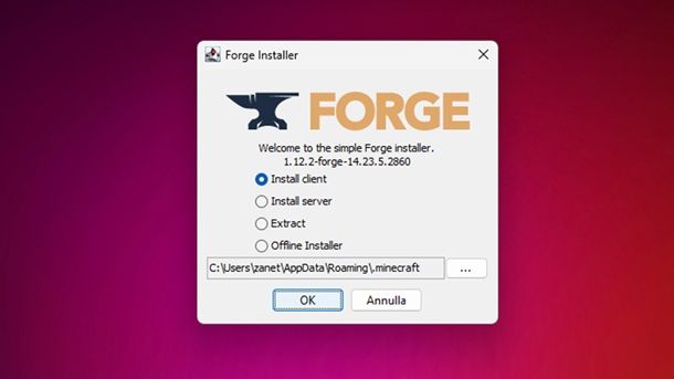 Installare mod Minecraft Forge