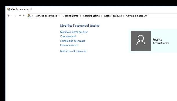 Eliminare account limitato