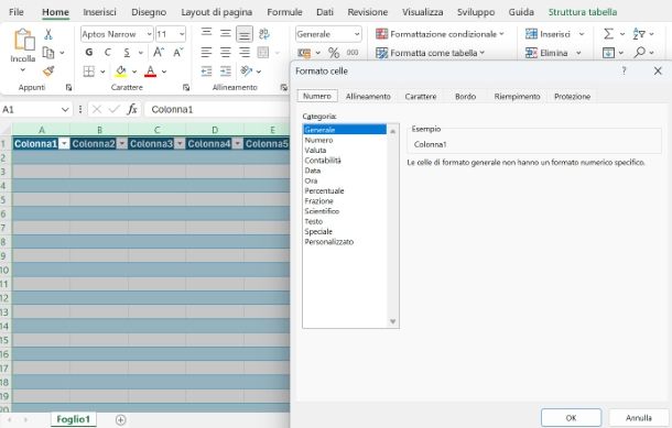 Fare un modello con Excel su Windows