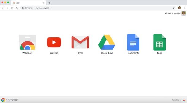 Aggiungere applicazioni a Google Chrome
