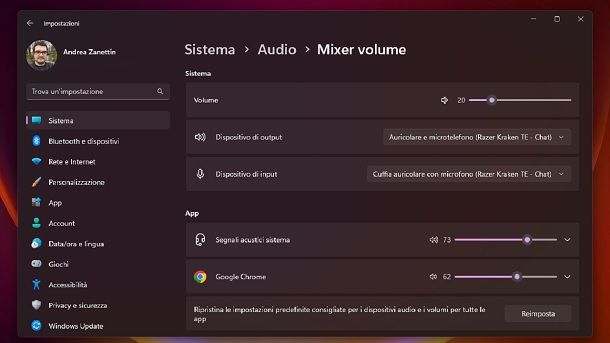 Mixer volume Windows 11