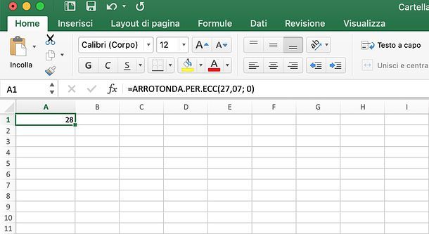 Come arrotondare in Excel per eccesso