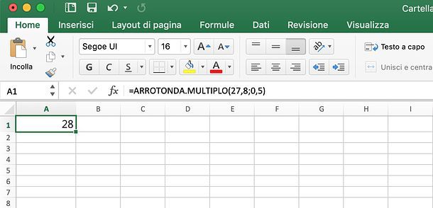 Come arrotondare in Excel per multiplo