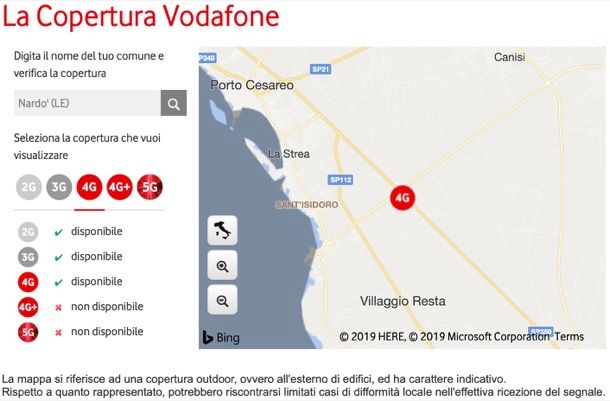 Copertura Vodafone mobile