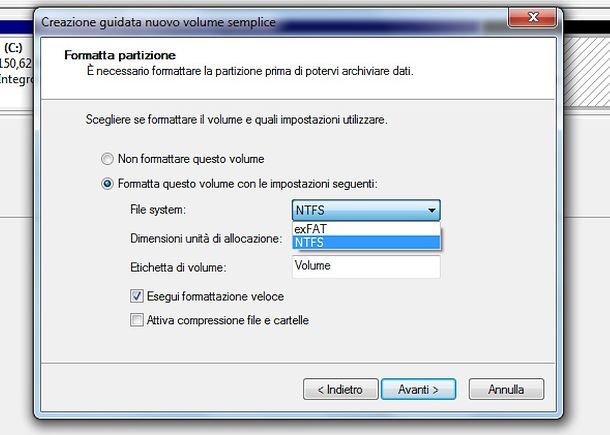 Come creare partizione con Windows 7