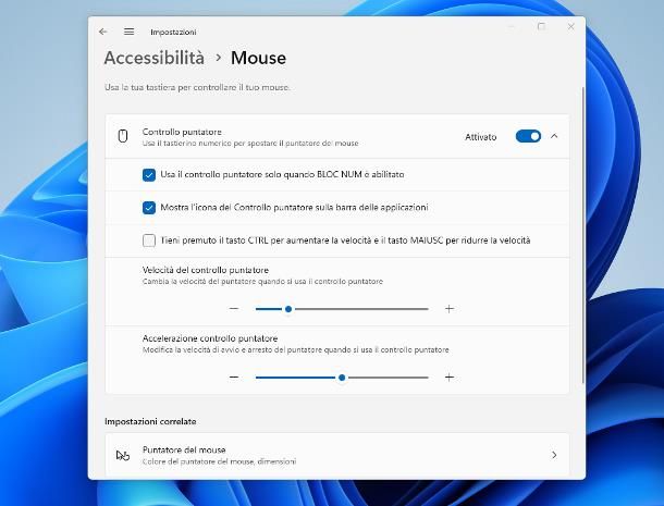 Impostazioni di Accessibilità
