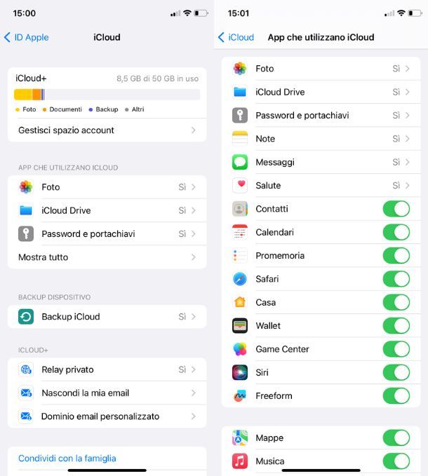 iCloud su iPhone