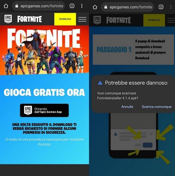 Scaricare Fortnite su Android