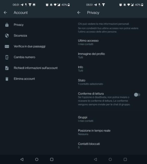 WhatsApp Android conferme di lettura