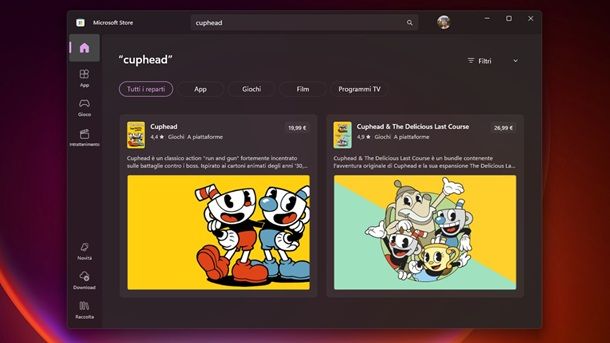 Cuphead versioni Microsoft Store PC Windows 11