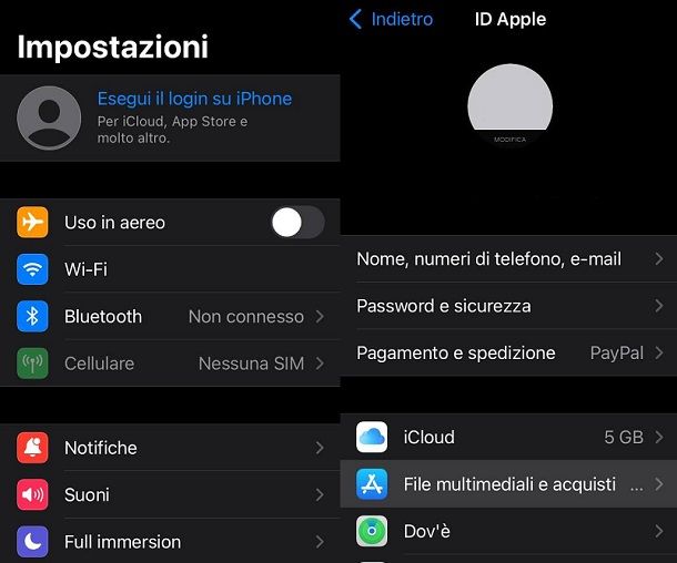 Eseguire login ID Apple italiano