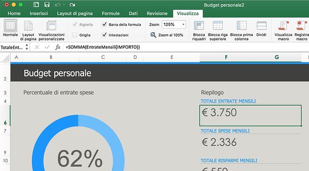 Come mostrare le formule su Excel per Mac