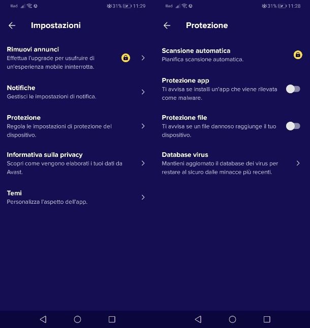 Come disattivare Avast su Android