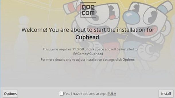 Installazione Cuphead GOG