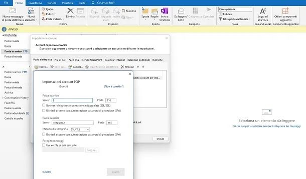 Come configurare la posta Aruba su Outlook