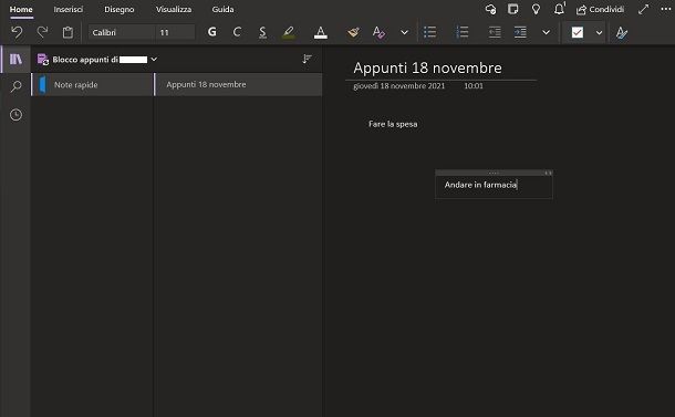 OneNote per Windows 10