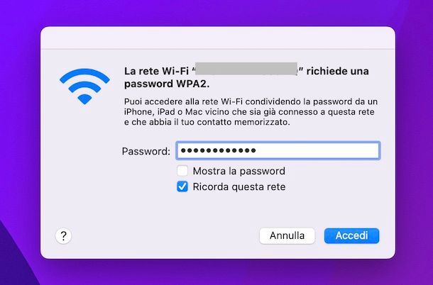 Condivisione password Wi-Fi iPhone