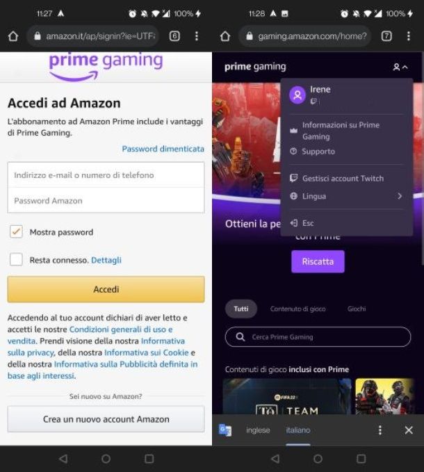 Come collegare Amazon Prime a Twitch da telefono