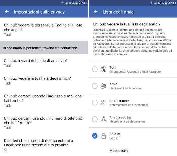 Come nascondere gli amici su Facebook dal cellulare Salvatore Aranzulla