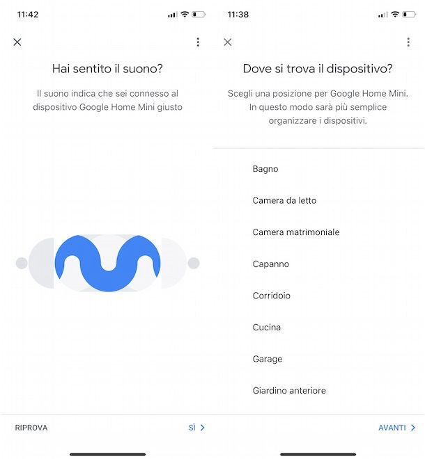 Configurazione Google Home