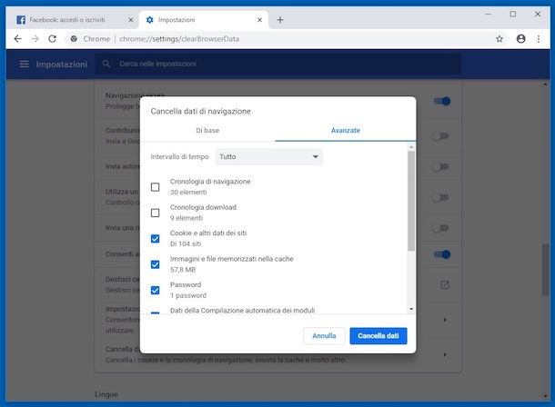 Come cancellare l'email dalla pagina iniziale di Facebook