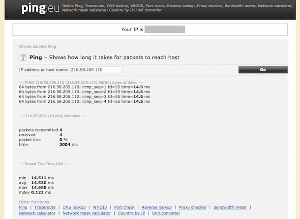 Come pingare un IP