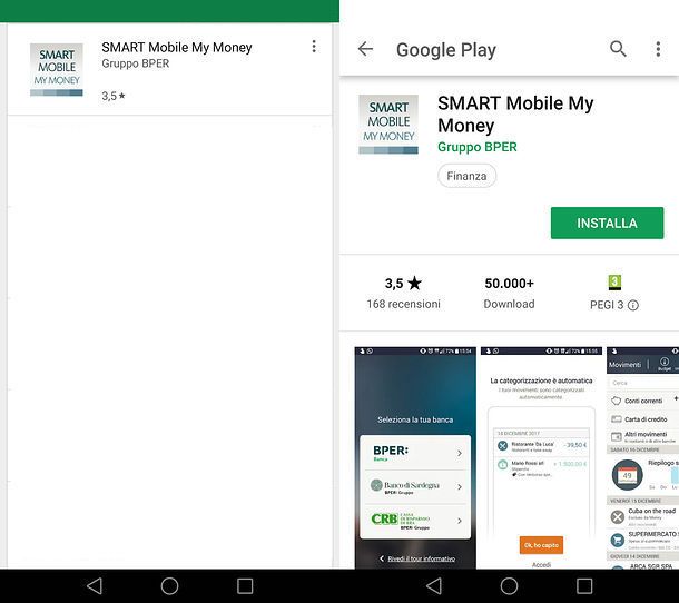 Installazione Smart Mobile My Money su Android