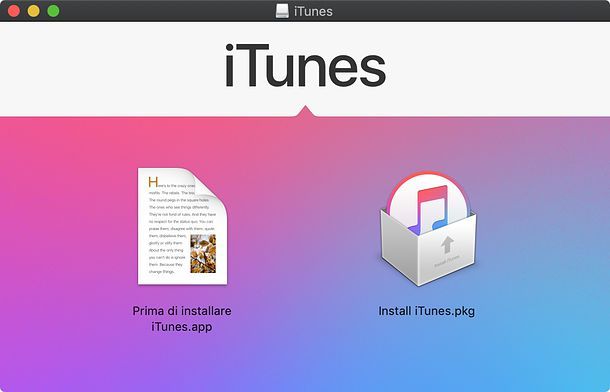 Installare iTunes su macOS