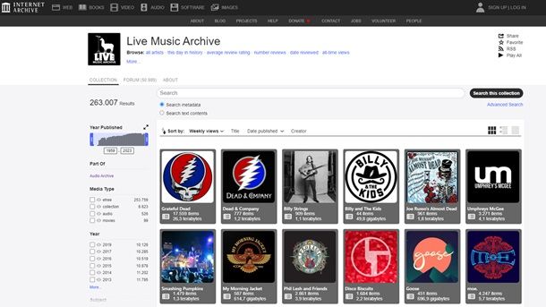 Archive.org Come scaricare musica gratis da Internet senza programmi
