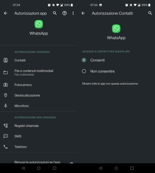 Come aggiornare contatti WhatsApp Android
