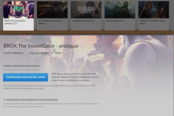 Scaricare giochi senza DRM GOG