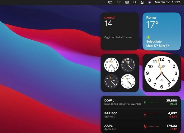 Widget orologio Mac