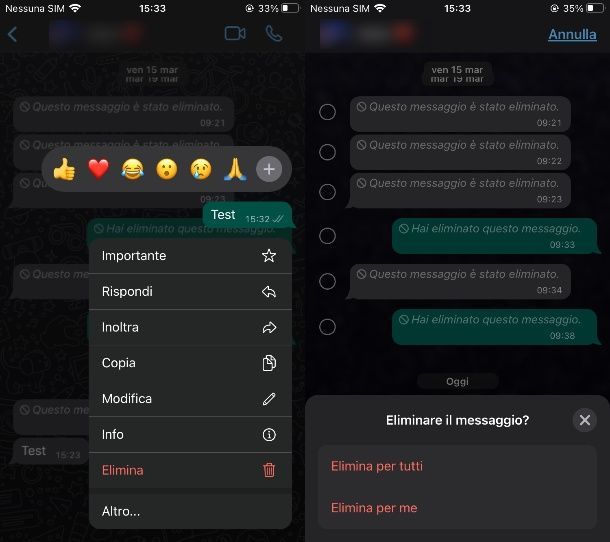 Come non far leggere un messaggio su WhatsApp