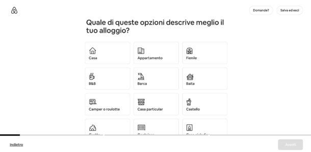 Pubblicare annuncio su Airbnb da computer
