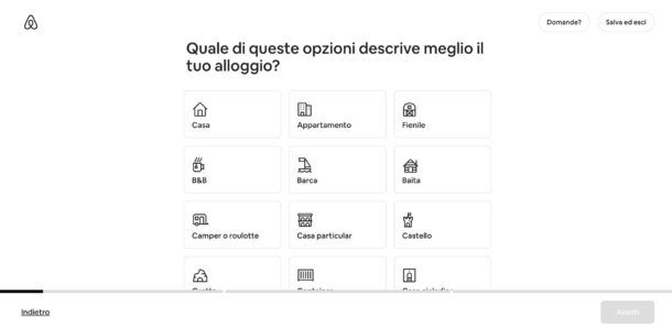 Pubblicare annuncio su Airbnb da computer