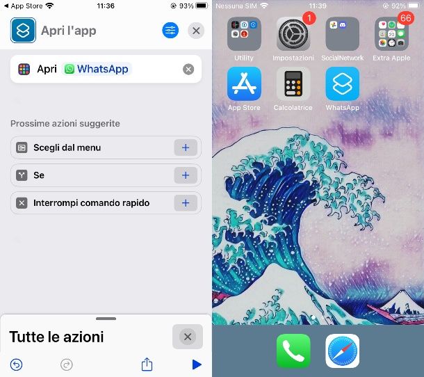 Mettere l'icona di WhatsApp con l'app Comandi