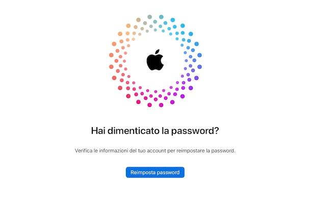 ID Apple reset password