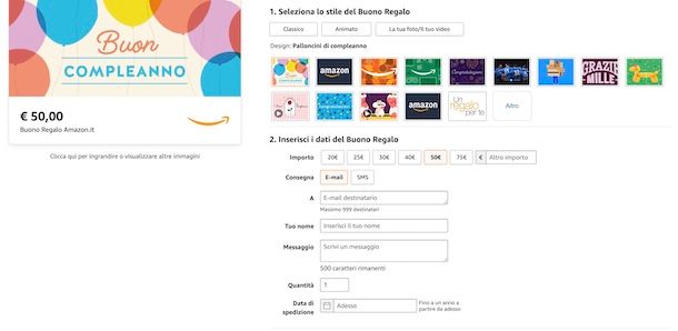 Come faccio a comprare un buono regalo .COM in maniera