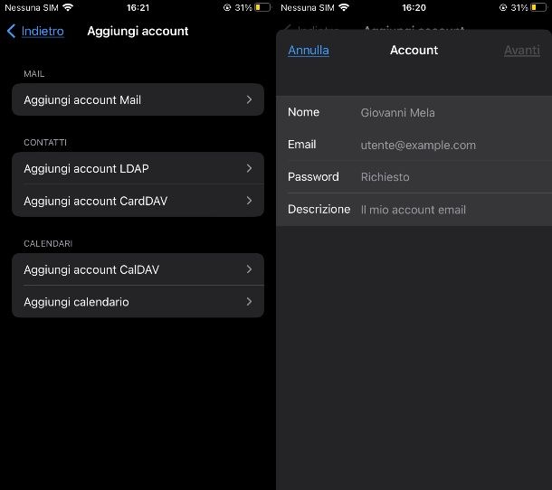 Come configurare Virgilio mail su iPhone