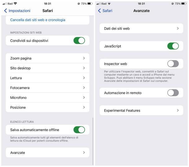 Come abilitare JavaScript su iPhone