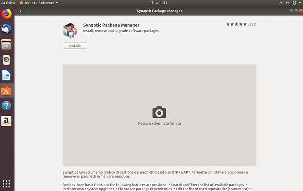 Installazione di Synaptic Package Manager